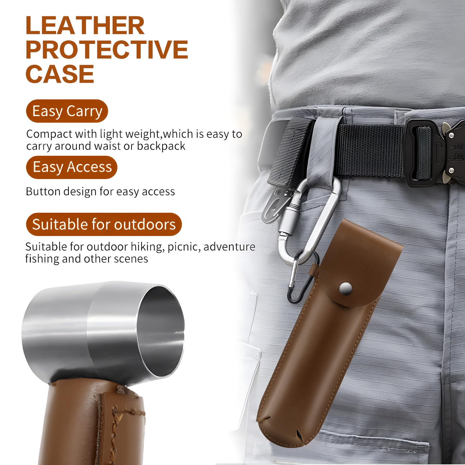 Taladro Manual Herramienta de Supervivencia para Colonos Bushcraft Taladro de Madera Manual Multiusos con Estuche de Cuero para Acampar al Aire Libre Bushcrafting