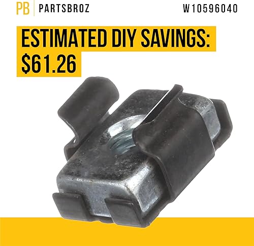 Miniatura 4 de PartsBroz W10596040 Tuerca de montaje – Compatible con horno microondas Whirlpool Maytag Amana KitchenAid – Sustituye a AP5688871 2754437 8206021
