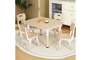 Highly Adjustable Prime Kids Table with 4 Chairs: A Great Choice for Growing Toddlers