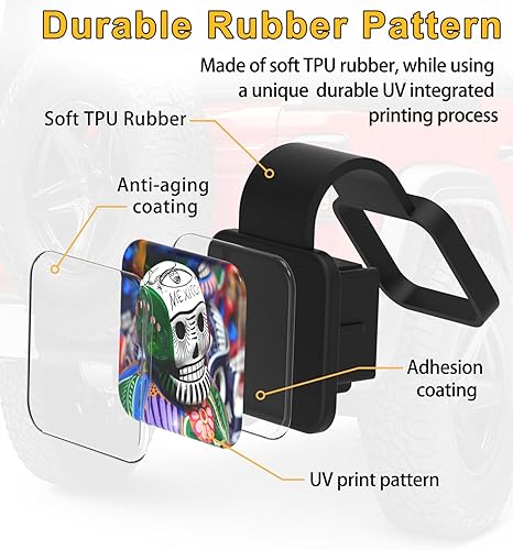Miniatura 2 de CHUANJI Cubierta de enganche de remolque de 2 pulgadas, cubierta de enganche de remolque de México Grimaces, enchufe de enganche de tubo receptor