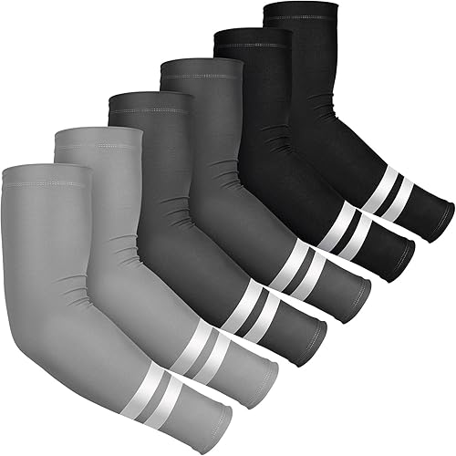 Vista 12 de SATINIOR 6 pares de mangas de compresión para brazos con protección solar UV, para mujeres y hombres, golf, deportes al aire libre