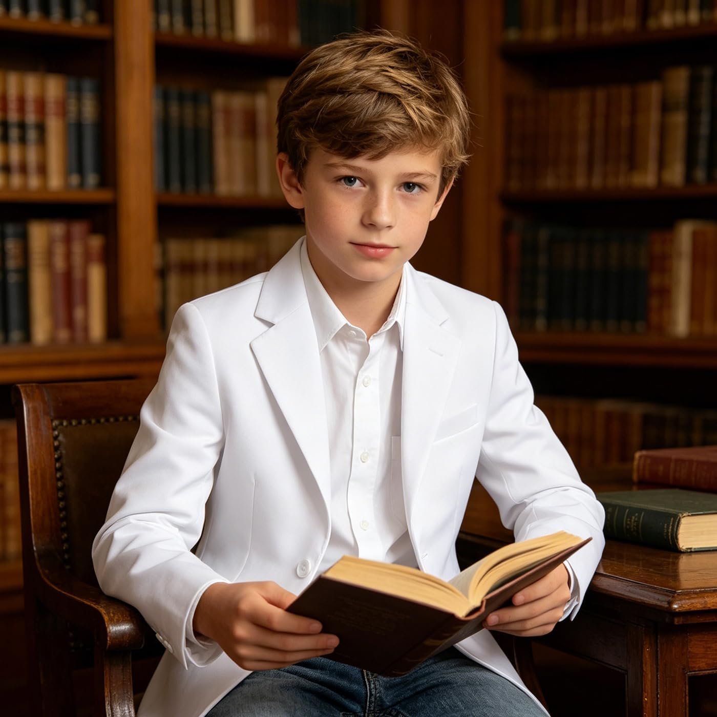 Boys Blazer Suit Jacket Formal Slim Fit Kids Sport Coat