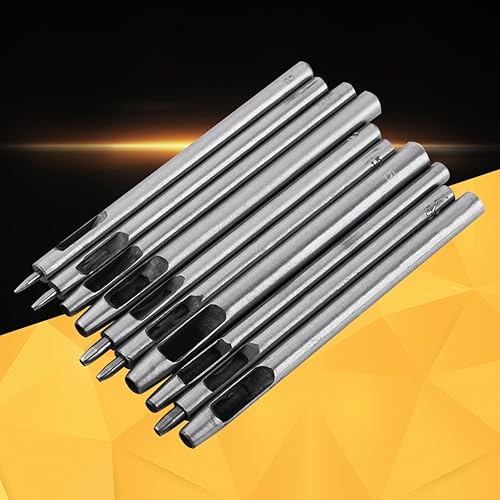 Miniatura 9 de LIZEALUCKY 10pcs Metal Cuero Puncher Craft Herramientas Cuero Oval Punch Hole Kit Cinturón Hueco Herramienta de Perforación 0.020-0.197 in