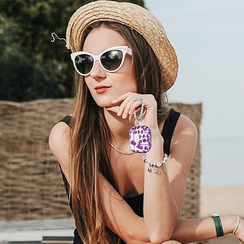 Miniatura 6 de QINGQING Funda protectora compatible con Airpods 3, diseño floral transparente con llavero Airpod de tercera generación 2021, a prueba de golpes y
