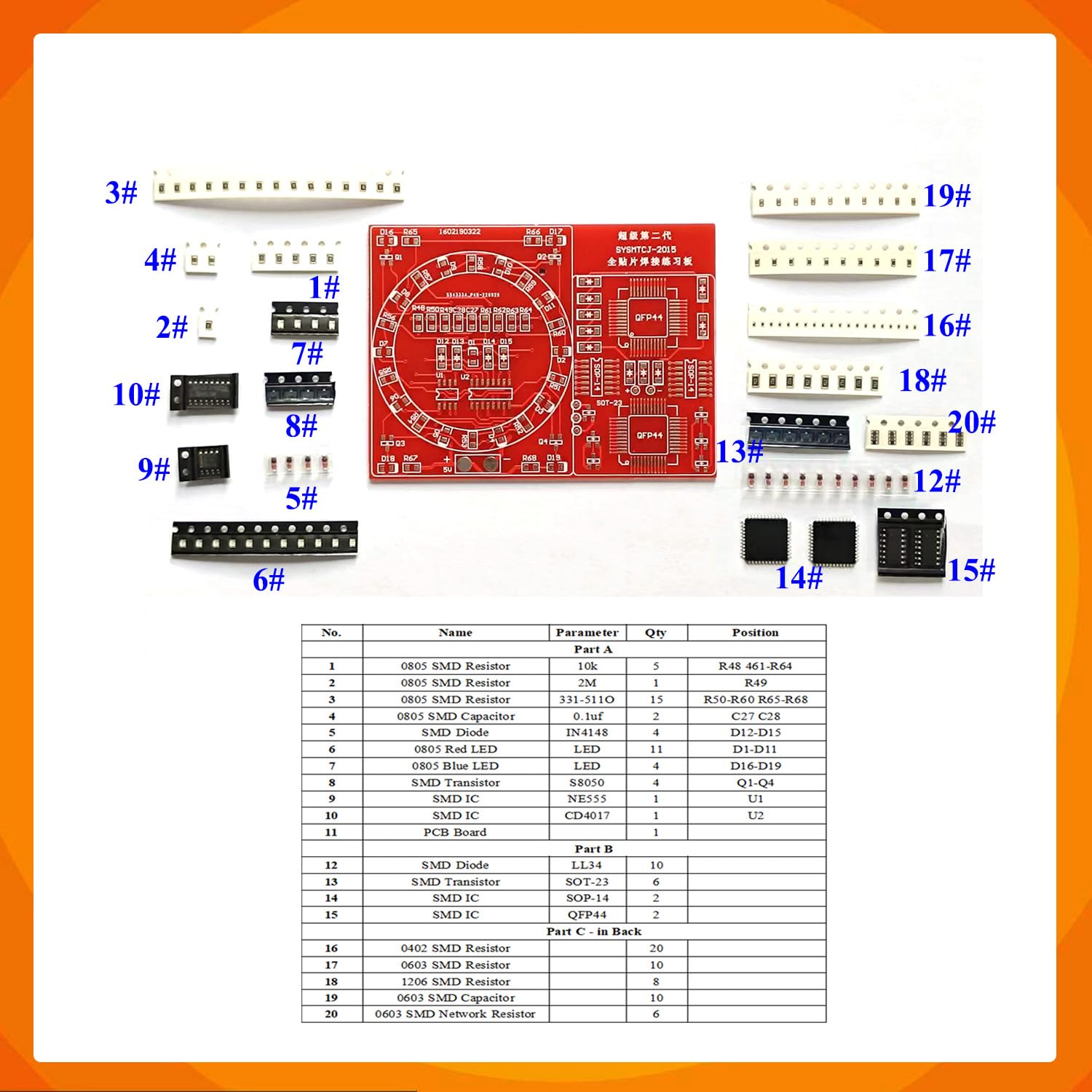 DIDODI Soldering Practice Kit - 4-in-1 SMD & SMT DIY Electronic Kits - Image 4