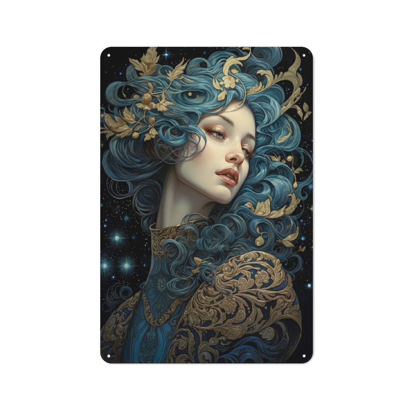 Junmoney Mystical Moonlit Elegance Metal Wall Sign 30X20cm Featuring For Bar Or Restaurant, For Restaurant Interior Fans