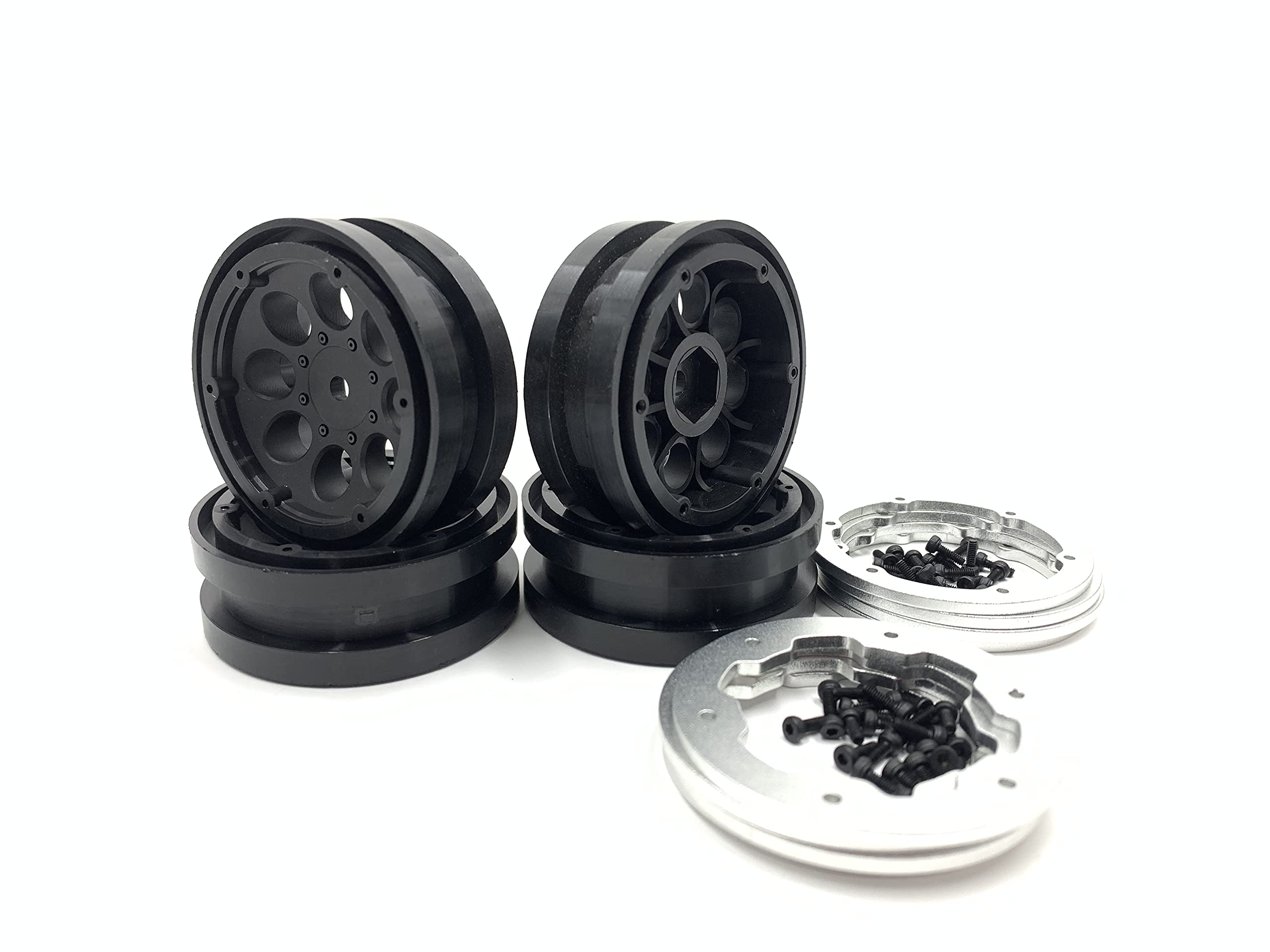 KINGTAIR 4PCS Plastic 1.9inch Beadlock Wheel Hubs for 1/10 RC Crawler KM5 KM4 KM2 TRX4 TRX6 AX90046 Axial SCX10 SCX10II