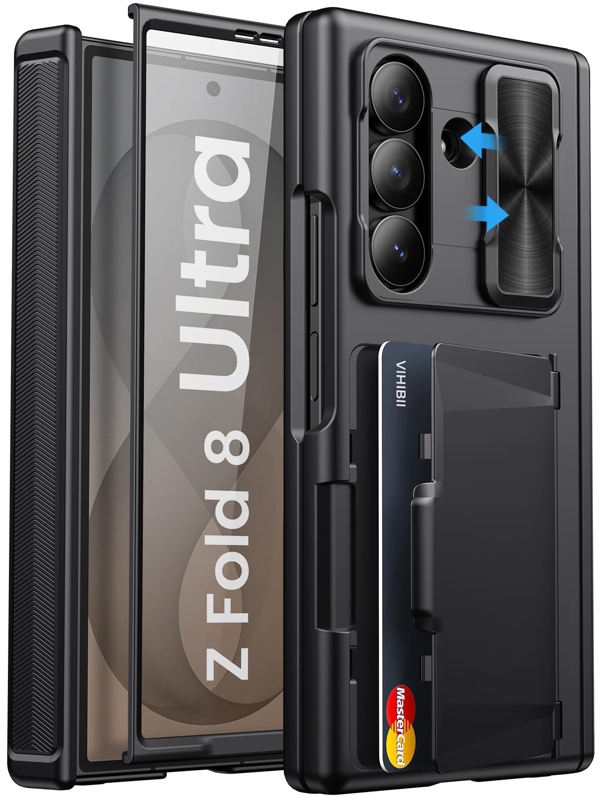 Vihibii Etui do Samsung Galaxy Z Fold 8 Ultra z Portfelem, Czarny