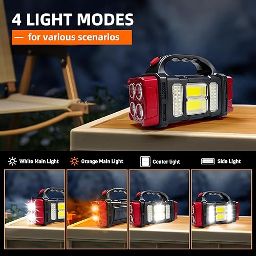 Miniatura 2 de Linterna solar versátil con modos duales de carga  4 modos de luz USBalimentación solar  Cargador de emergencia portátil y luz de camping al aire