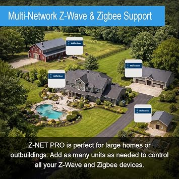 HomeSeer Network-Connected Z-Wave & Zigbee Interface (Z-NET PRO), Ethernet & WiFi, 800 Series Long Range Z-Wave, Zigbee 3.0 Technologies, Compatible with HomeSeer, Home Assistant, openHAB