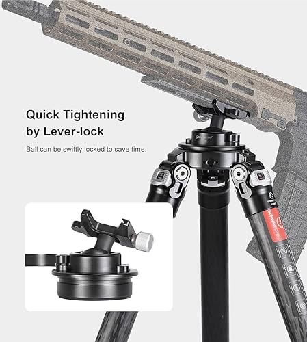 Miniatura 6 de Sunwayfoto IB-40S Cabeza de bola sistemática de perfil bajo de 1.575 in para trípode con bloqueo de palanca y abrazadera compatible con Arca/RRS