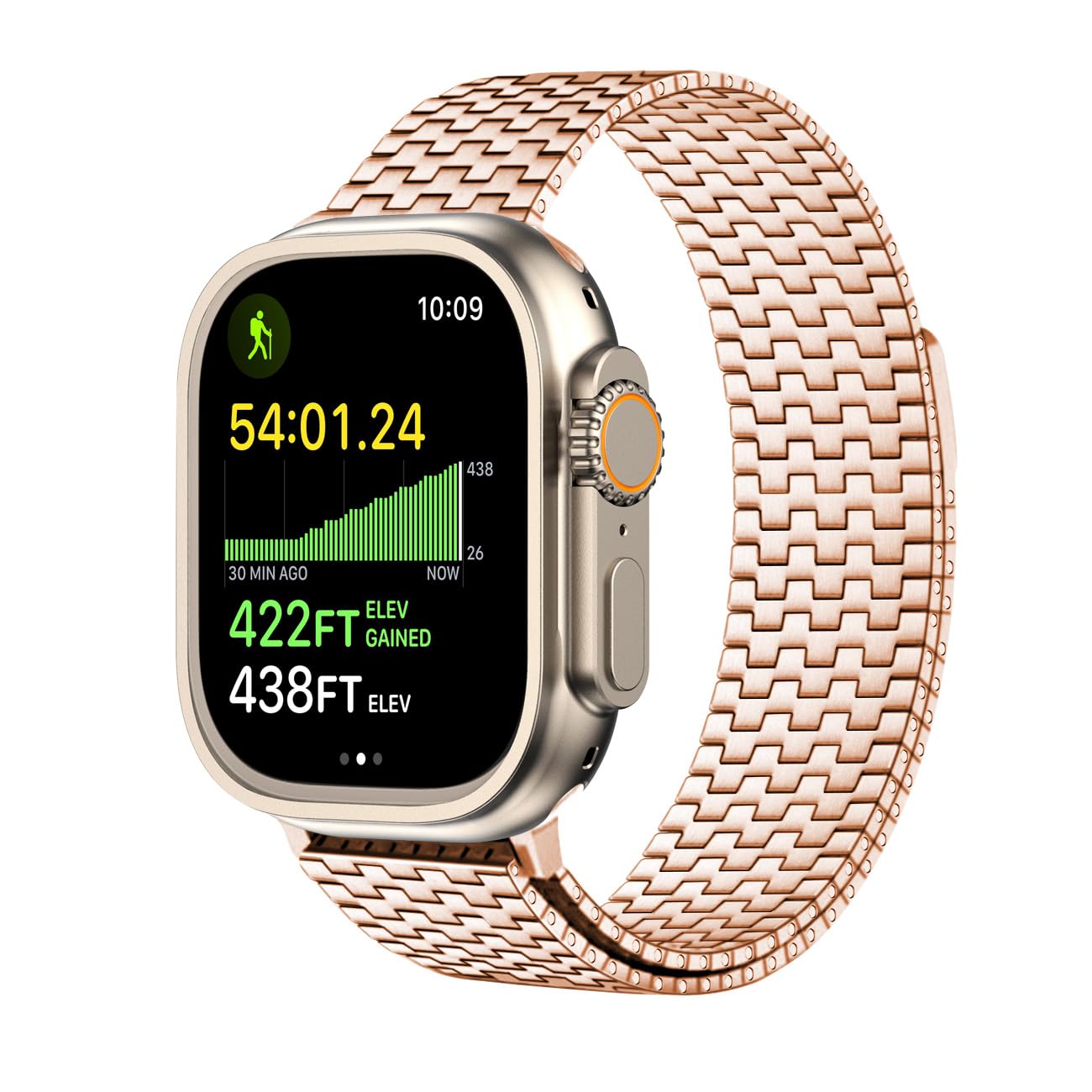 Hstrap Compatible for Apple Watch Ultra Band/Apple Watch Ultra 2 Band 38mm 40mm 41mm 42mm 44mm 45mm 49mm Women Stainless Steel Mesh Loop Magnetic Clasp for iWatch Series 9 8 7 6 5 4 3 2 1