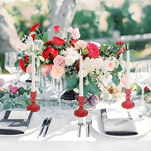 Miniatura 4 de Portavelas de cristal, portavelas cónico a rayas, juego de 6 candelabros para centros de mesa, decoración del hogar, bodas, festivales y fiestas