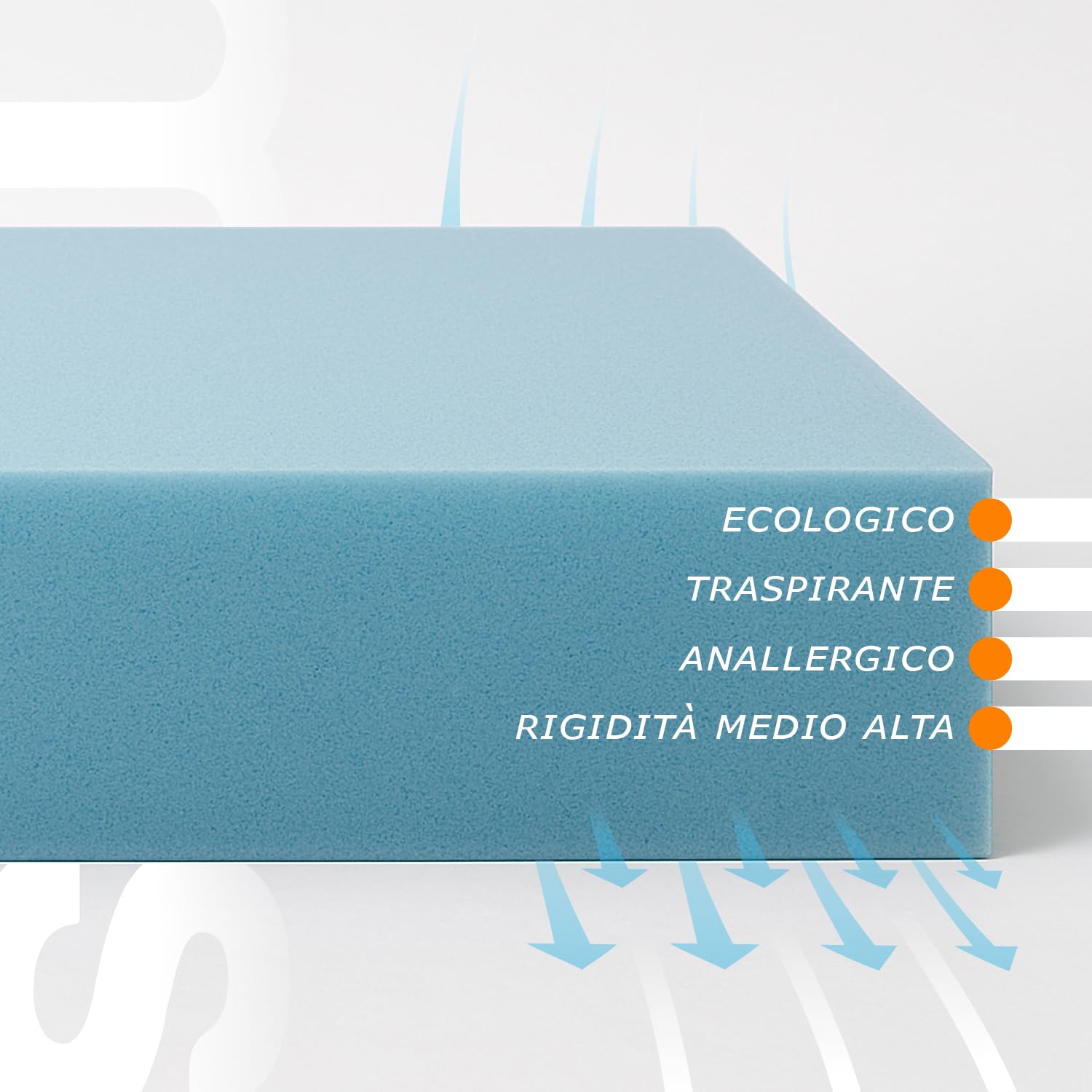 Matelas 120 x 180 cm pour canapé lit, hauteur 11 cm, pliable, orthopédique, indéformable, dispositif médical, revêtement argenté, hypoallergénique, anti-acariens, respirant, fabriqué en Italie