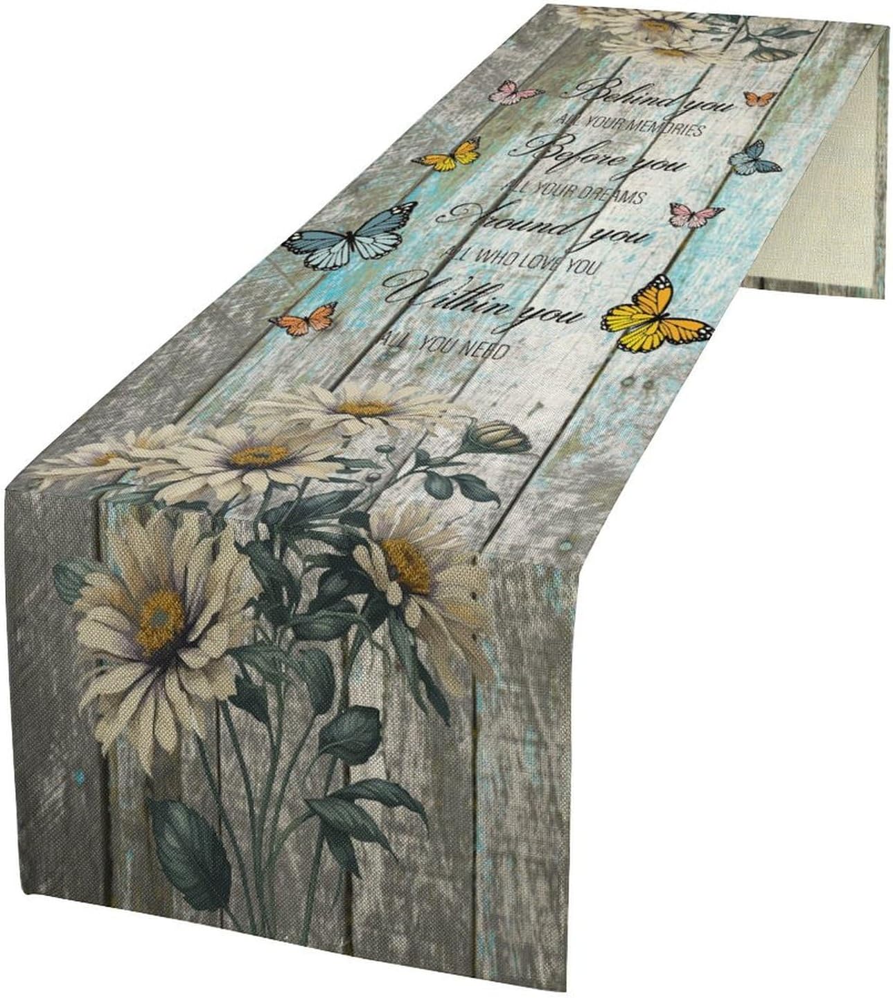 Starfish Conch Coral Table Runner,Nautical Shell Summer Sea Art Table Decor for Dresser Coffee Table Dining Indoor Kitchen Party Wedding Holiday Picnic Party Camp Decoration 13×120in