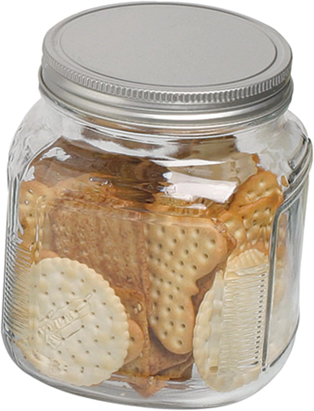 Anchor Hocking 2-Quart Cracker Jar with Brushed Aluminum Lid, Set of 4