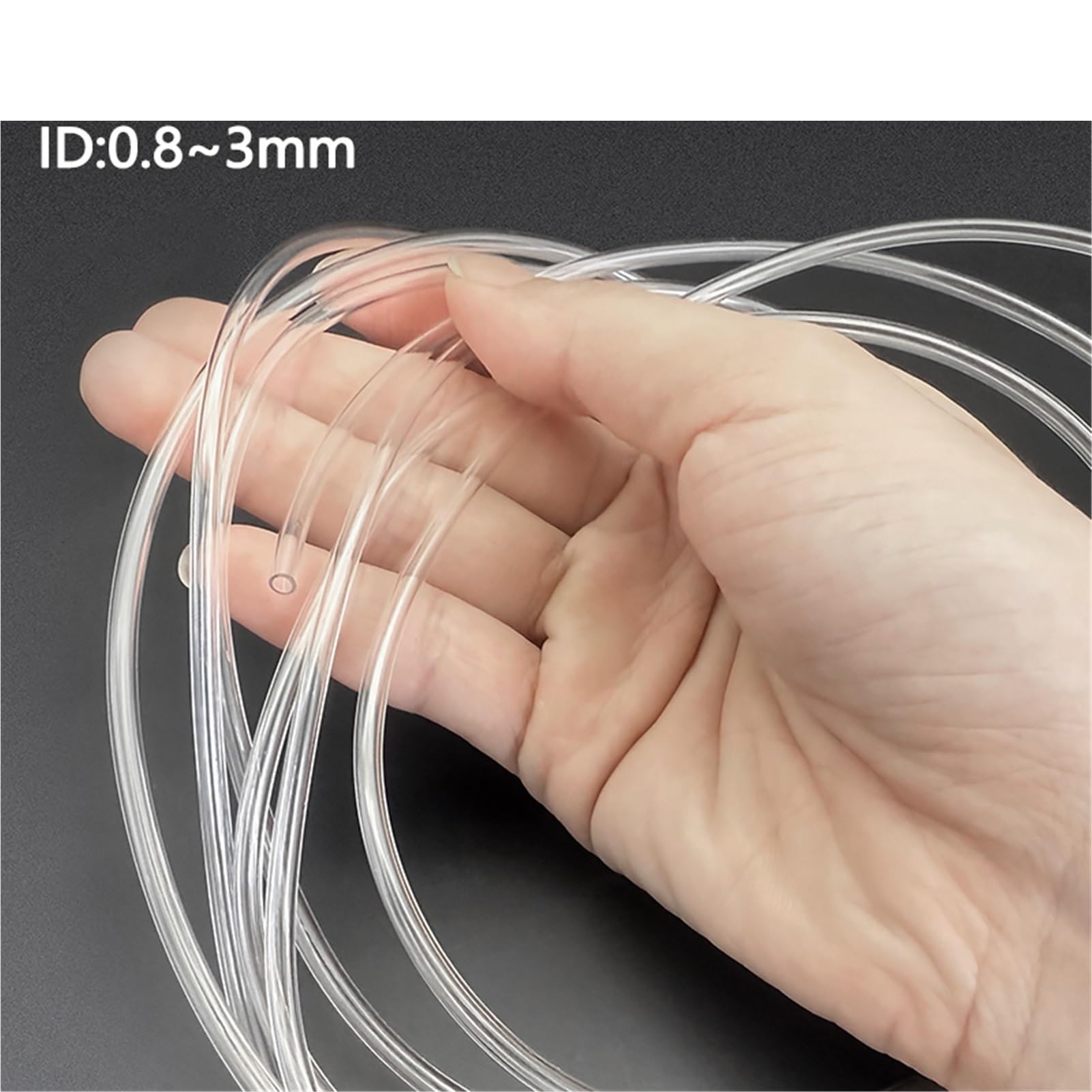 Tubo capilar PVC transparente DI0.5-3mm Flexible Ácido Alcalino | Tubo capilar de PVC transparente, ID0.5-3 mm, flexible, ácido álcali, transferencia de fluido, diámetro pequeño(15M,ID2x3mm)