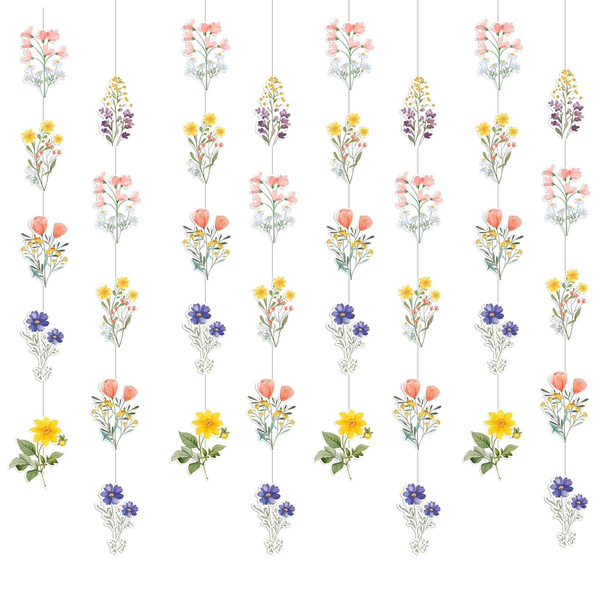Wildflower Garland Streamers Wildflower Themed Party Decorations