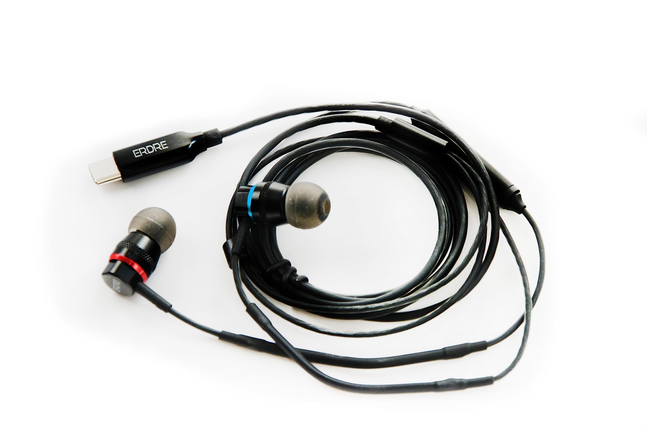 D202 - écouteurs Intra-Auriculaires - USB-C avec Bouton et Micro (Livré avec Sacoche Souple)