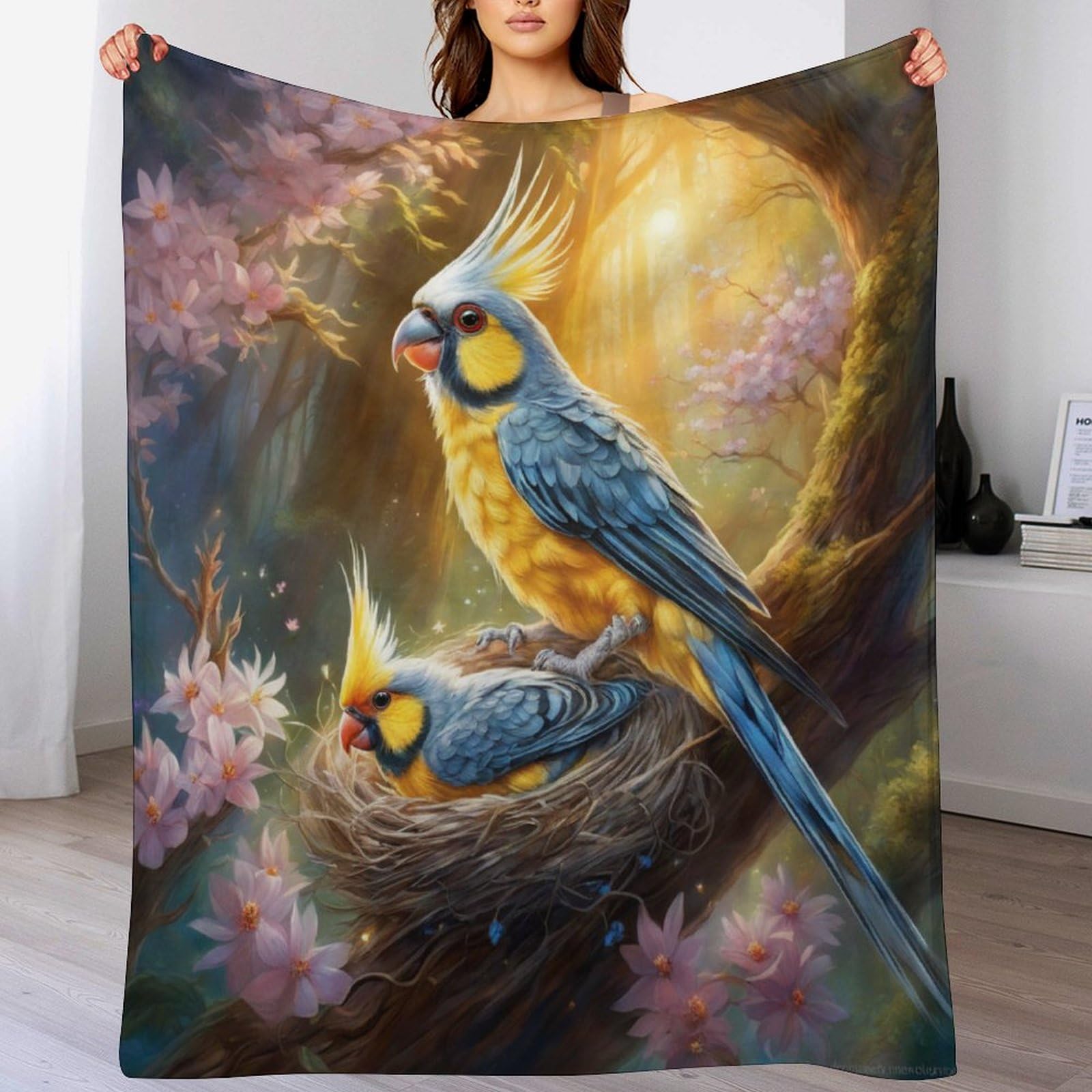 Plaid couverture polaire légère Oiseau Mignon 130x180cm