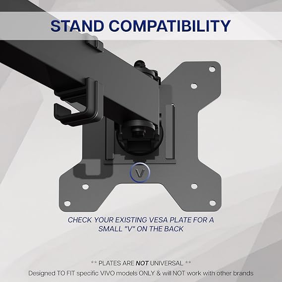 VIVO Steel VESA Compatible Plate Mounting Kit, 75x75mm and 100x100mm, Quick Release Removable VESA Bracket, Easy Computer Monitor Mounting, Hardware Included, Black, PT-SD-VA01A