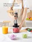 Reemix Immersion Blender Handheld, 5-in-1 Set de mélangeur à main électrique avec arbre de mélange en acier inoxydable, fouet, lait frère, coupe et bécher, mélangeur de bâton pour soupe, smoothies, sauces, aliments pour bébés