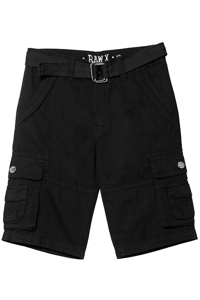 RETOUCH CARGO SHORTS - black +シャツ Wrangler Boys Tech Cargo Shorts - Moisture-Wicking, UPF 50