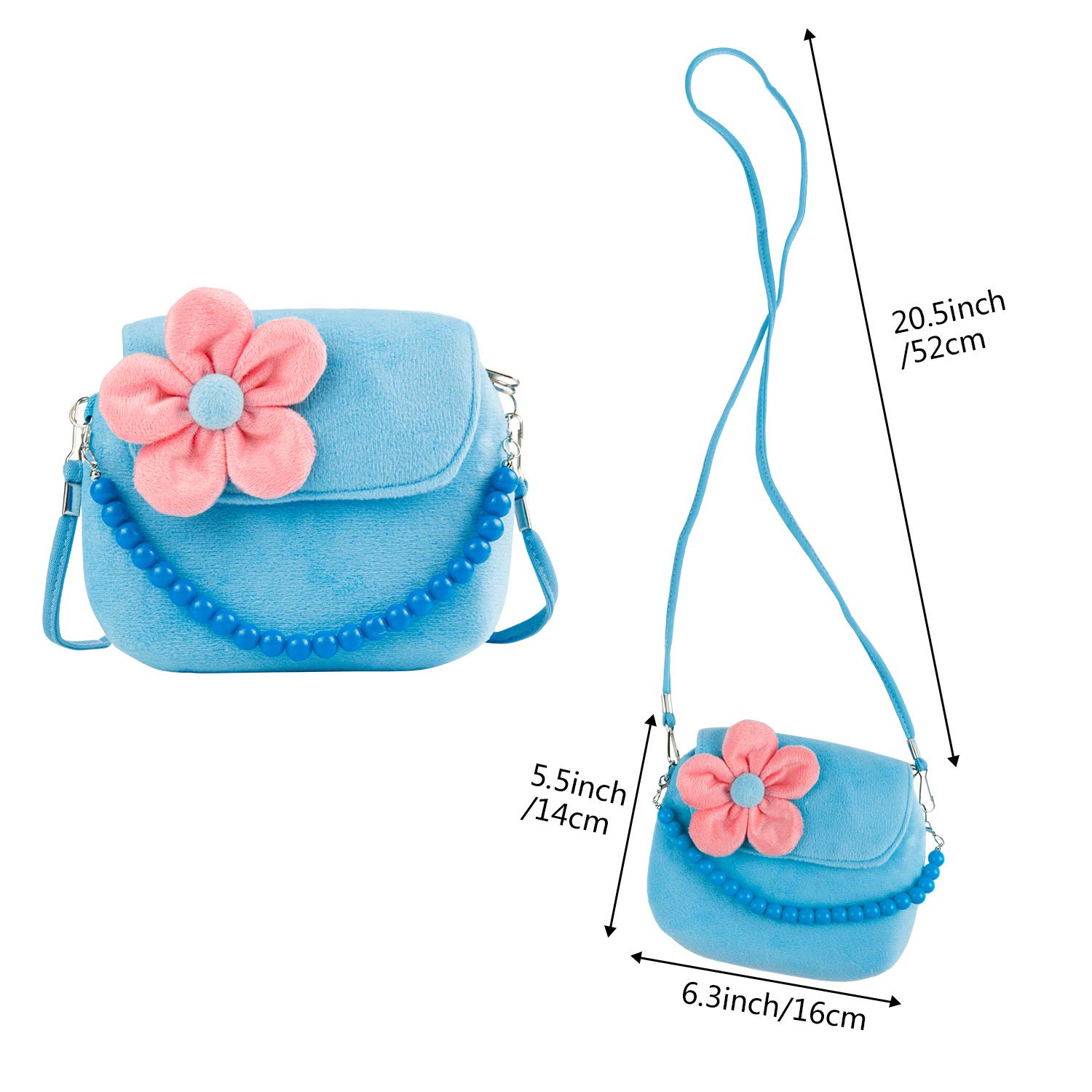 Borsa Da Principessa Per Bambine Con Set Gioielli - Peluche, Collana, Bracciale, Anello E Orecchini (ROSA) - Foto 2