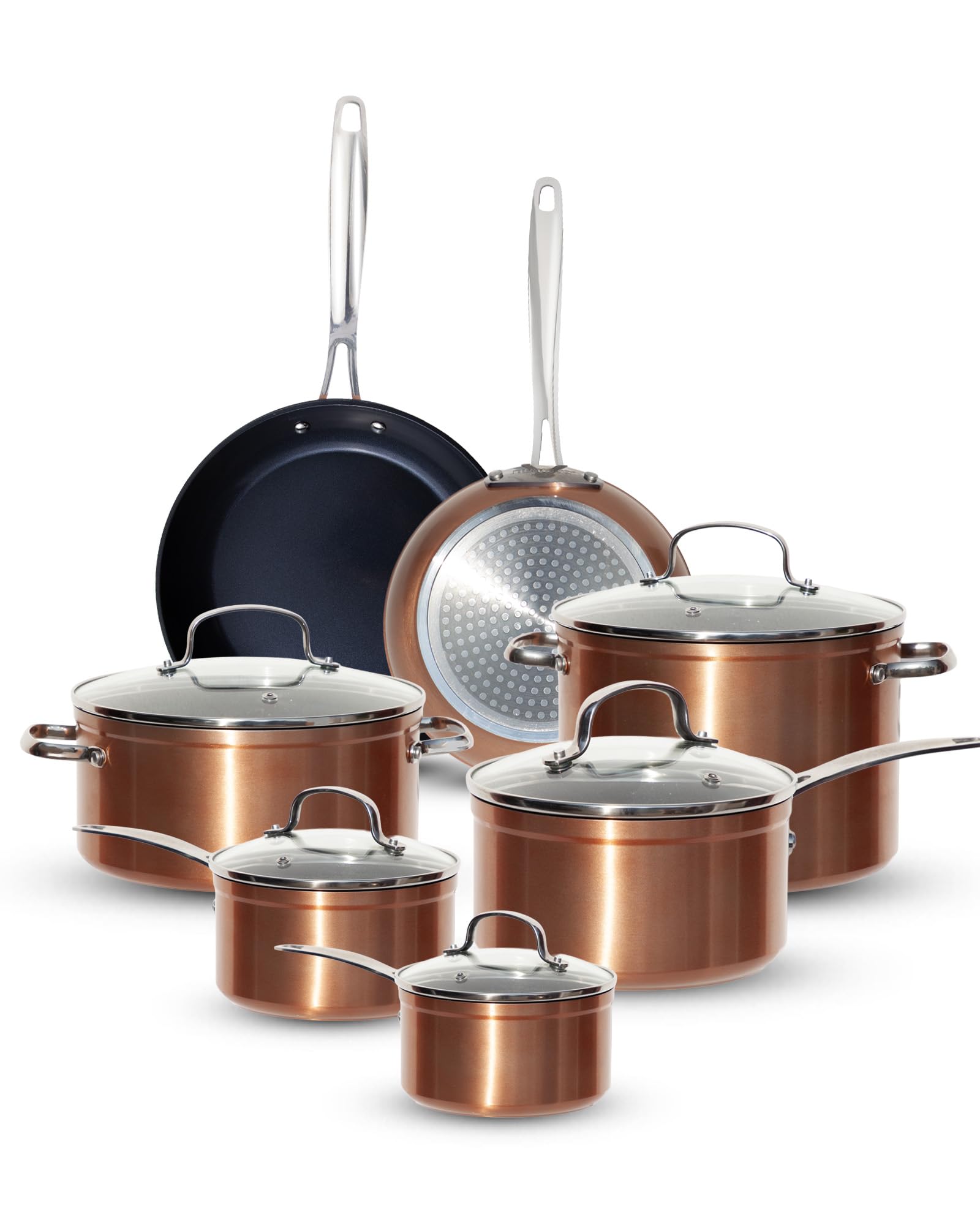 Nuwave Healthy G11 Pots and Pans Set Non Stick Copper
