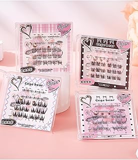 Gege Bear Comic Book Version Glue Free False Eyelashes | Soft Dramatic Volume | Reusable No-Mess | Self-Adhesive Easy Appl...