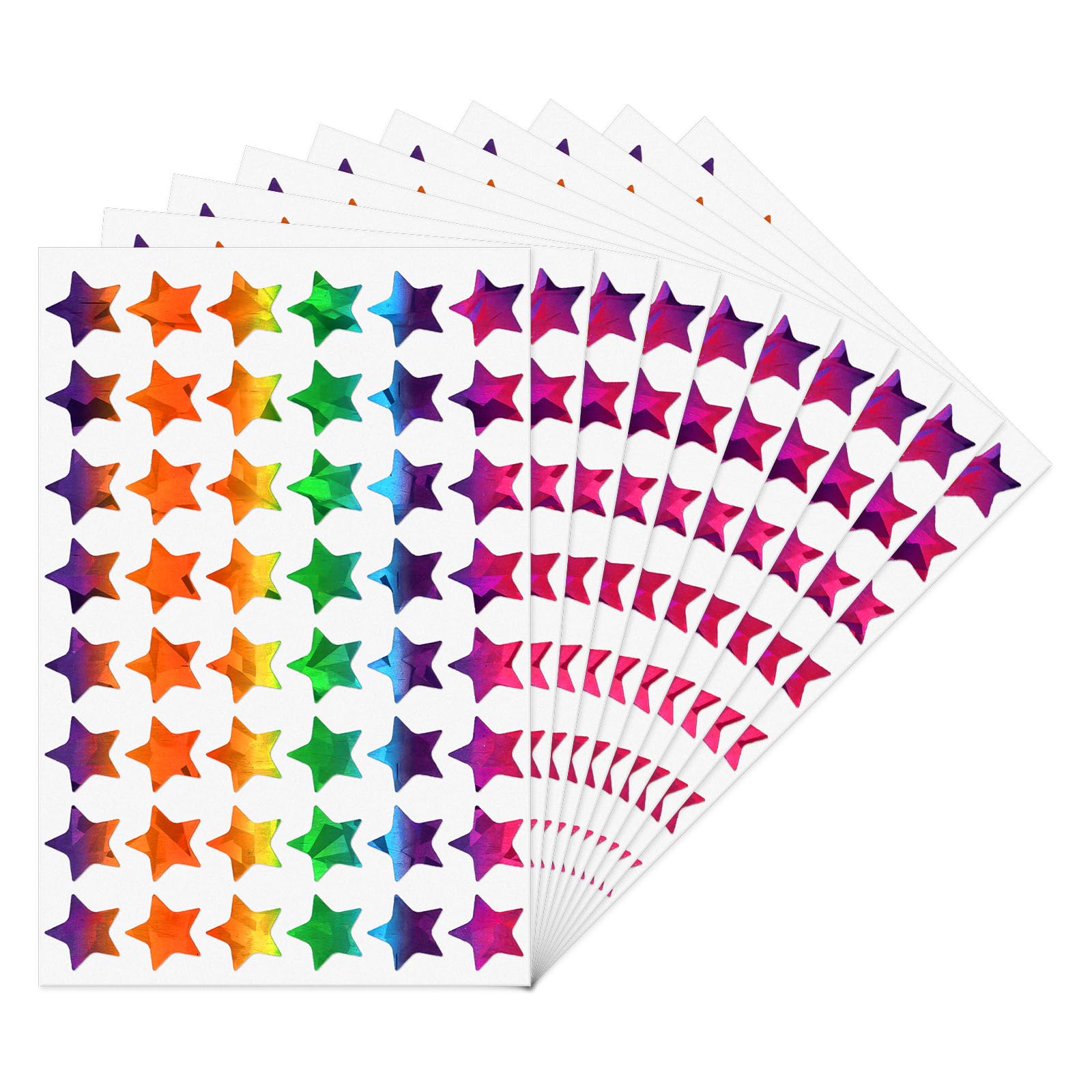 YIKIADA Láser Estrellas Pegatinas Vinilo Pegatinas Brillantes Pegatinas Niños Coloridas Estrellas Pegatinas para Recompensas Scrapbooking Artesanía 480 Unidades