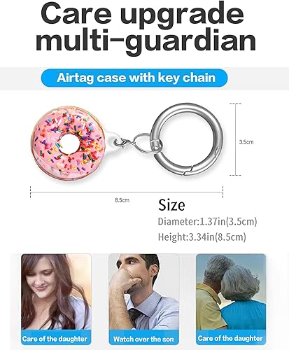 Miniatura 8 de Funda compatible con AirTag, bonita funda protectora con llavero de bucle para Airtag, resistente a los arañazos para cartera, equipaje, gato,