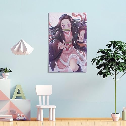 Miniatura 4 de Pósteres de anime para niñas, Kamado Nezuko Kawaii, póster para habitación de niñas, dormitorio, apartamento, juegos, decoración, lienzo, pósteres e