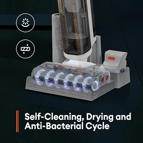 Miniatura 5 de Ultenic AC1 - Aspiradora inalámbrica en seco y húmedo, combo de trapeador con autolimpieza, tiempo de funcionamiento de 45 minutos, potente succión