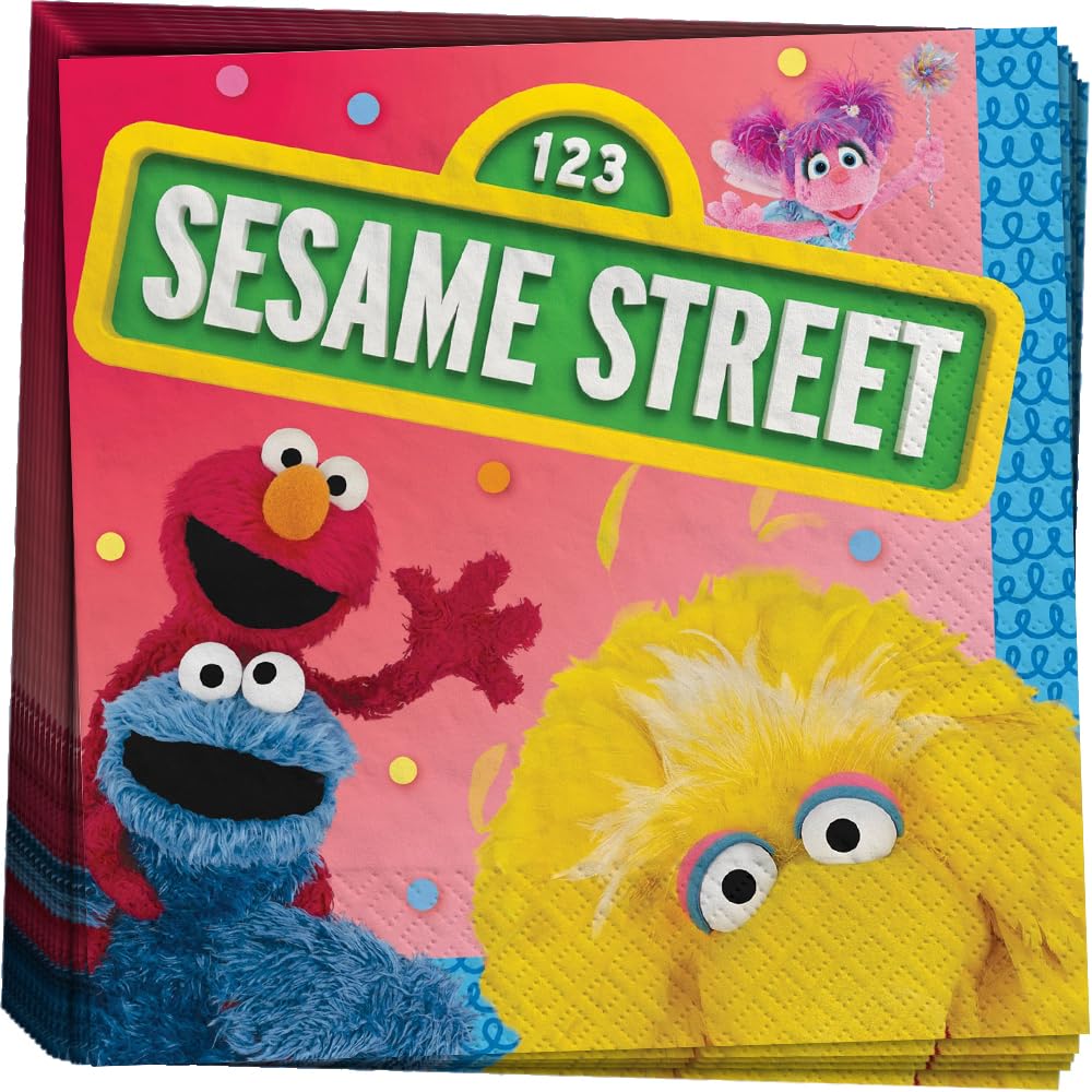 Serviettes Sesame Street Amscan vaisselle jetable anniversaire enfant propre