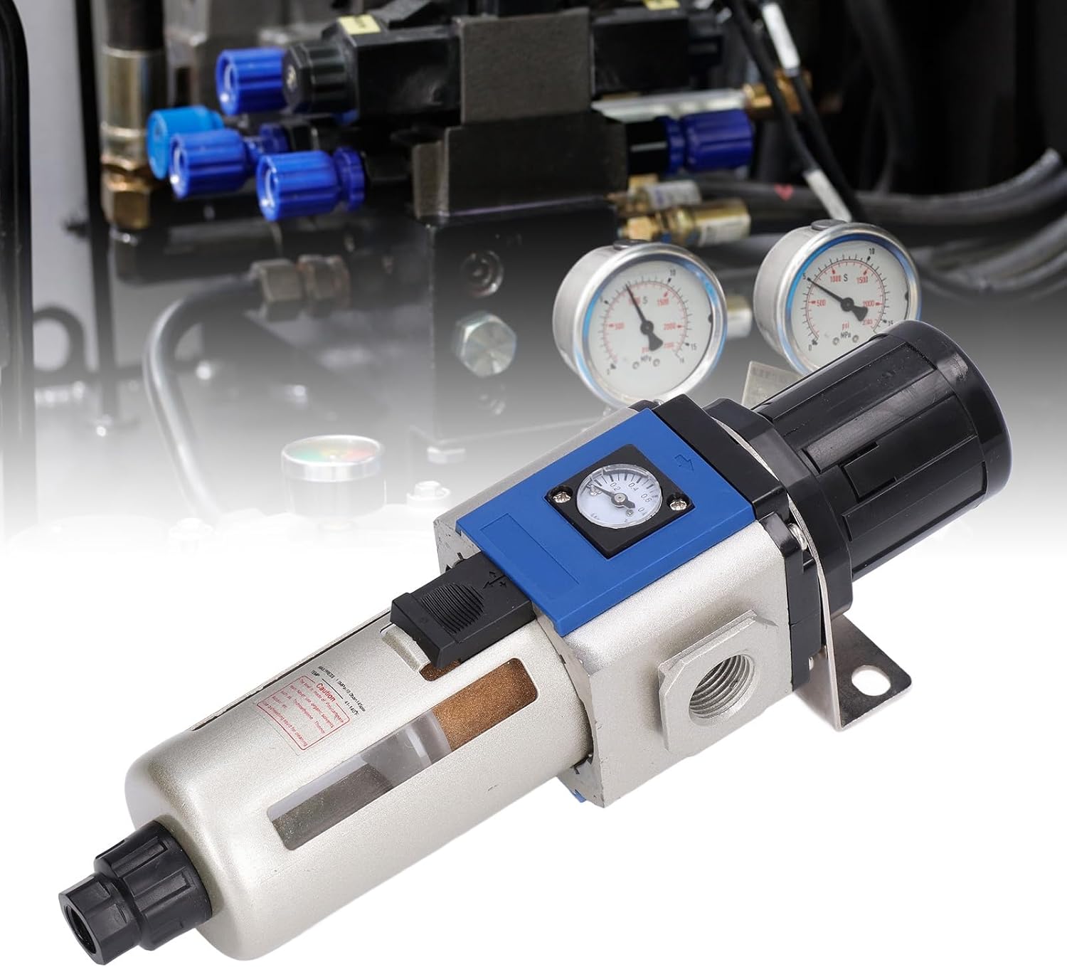 Oumefar Compressed Air Filter Regulator, Heavy Duty Aluminum Alloy Air Compressor Pressure Regulating Filters for Industrial Tools and Pneumatic Systems (#2)
