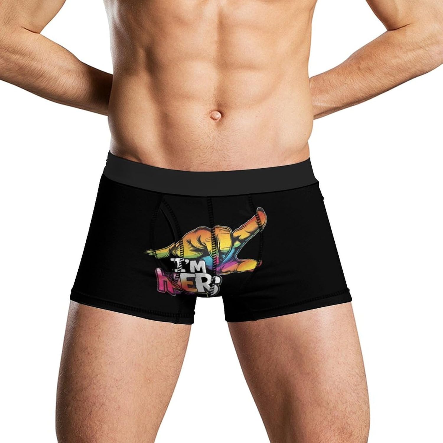 I'm Hers Lesbian Couple LGBT Novelty Men's Trunks Soft Breathable Underwear Patterned Stretch Briefs