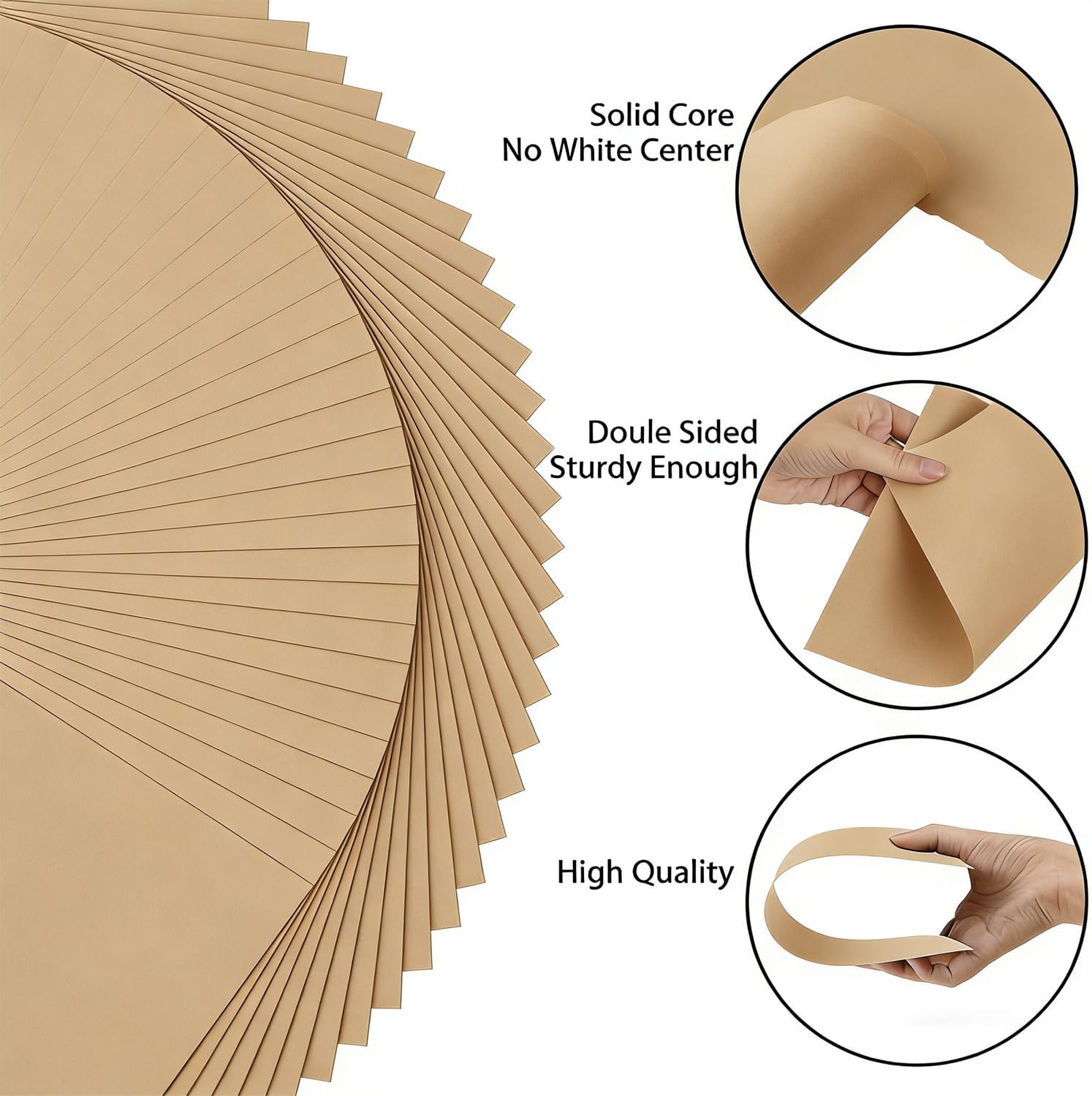 200 Sheets Brown Kraft Paper for Wrapping Gifts Bouquet 12”x 17”Construction Paper for Art Craft Drawing Supplies Kraft Sheets for Packing Moving Shipping