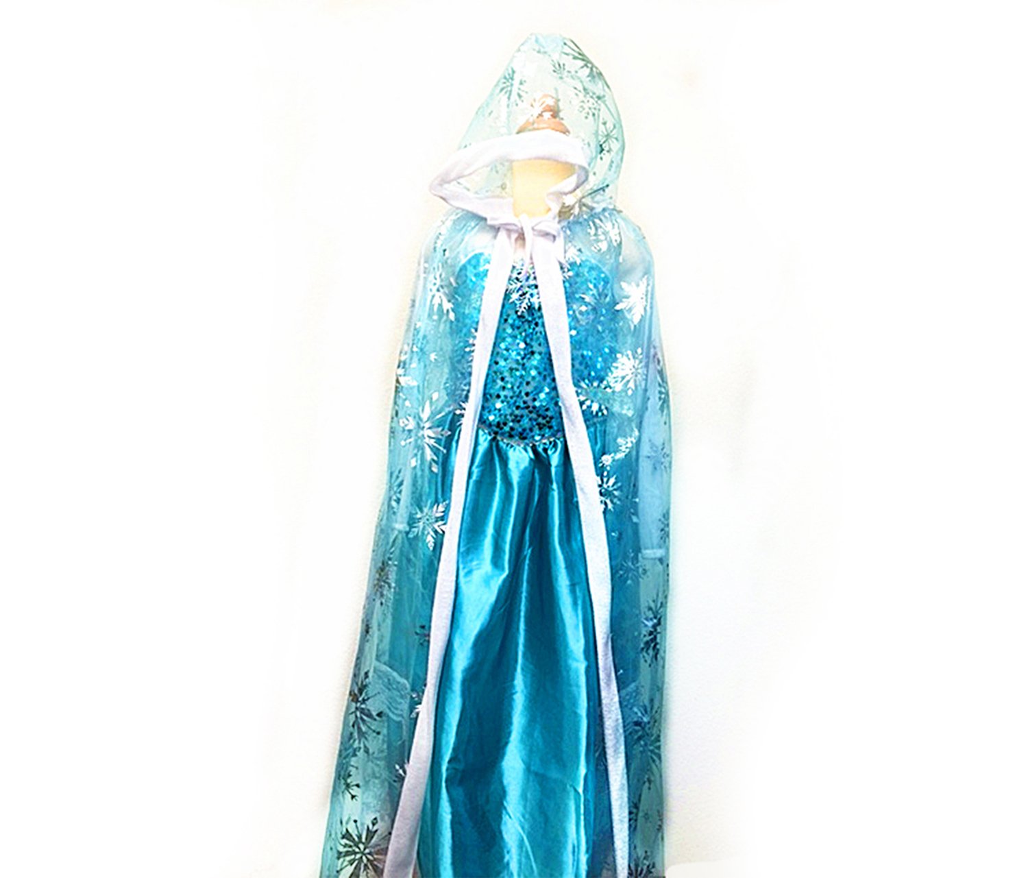 Mozlly Girls Snow Queen Hood Cape-Costume Accessory, Halloween, Ballerina, Dress Up - Item #110059