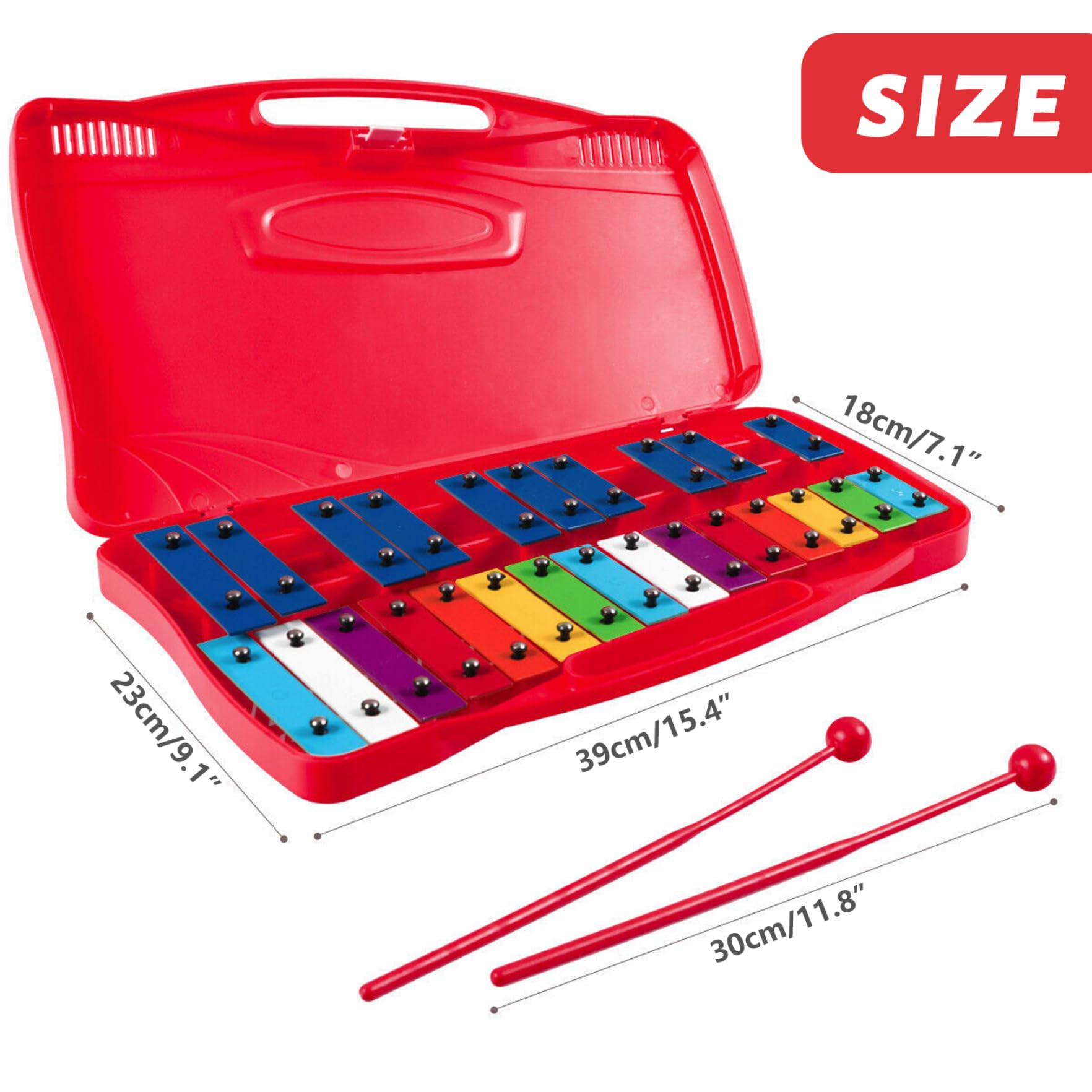 Xylophone Xylophone pour enfants 25 notes avec maillets Glockenspiel pour enfants, adultes, débutants, enseignement de la musique