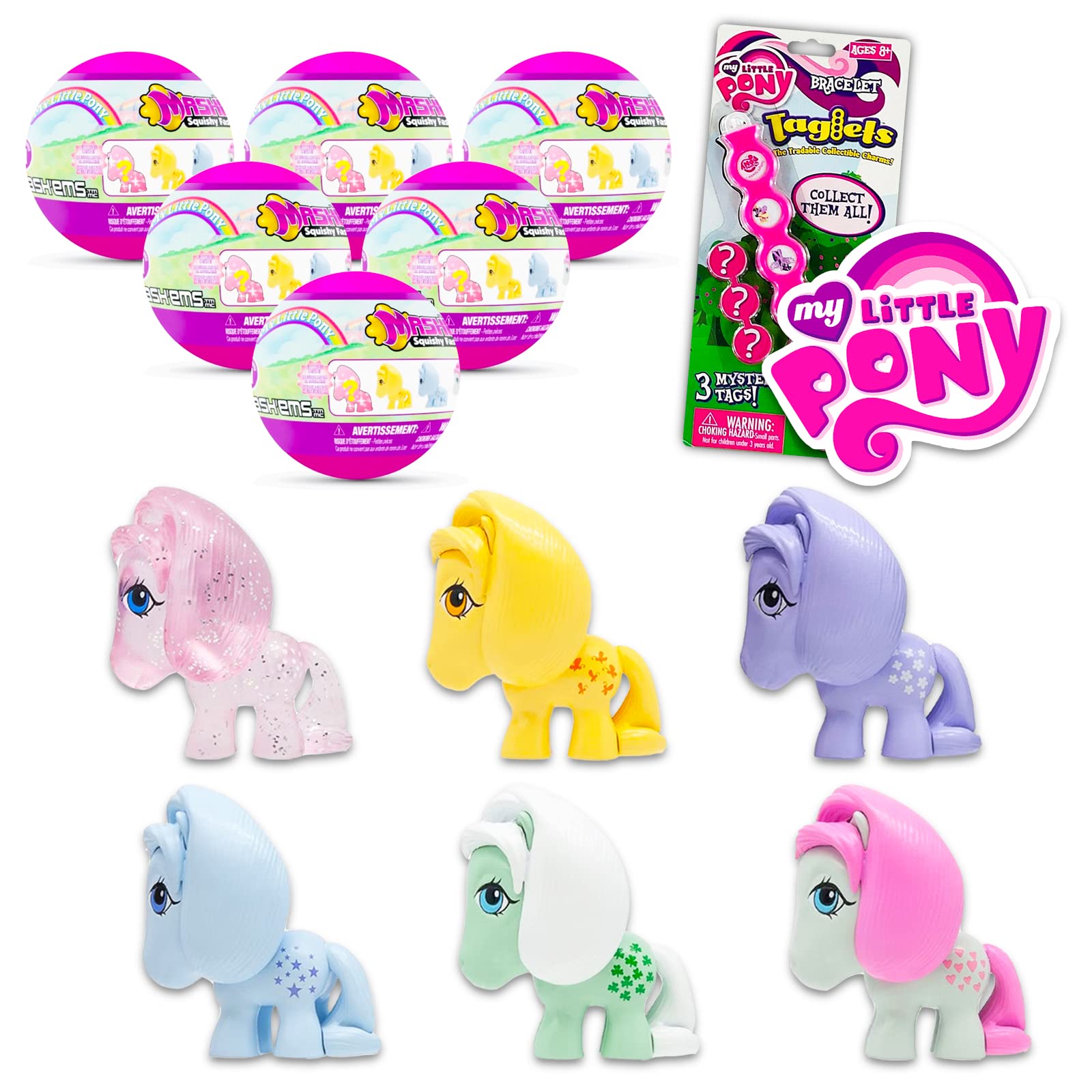 6 Pack Blind Bags with Mashems Mini Figures Plus Bracelet | My Little Pony Party Supplies for Girls Bundle