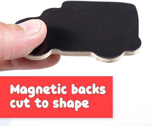 Miniatura 5 de SPARK & WOW Imanes de madera  Transporte  Juego de 20  Imanes para niños a partir de 2 años  Bonitos imanes de transporte para refrigeradores,