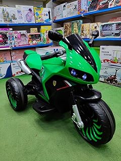 موتوسيكل ركوب للأطفال - كهربائي باللون الأخضر -2ماتور - مناسب حتى 11سنه