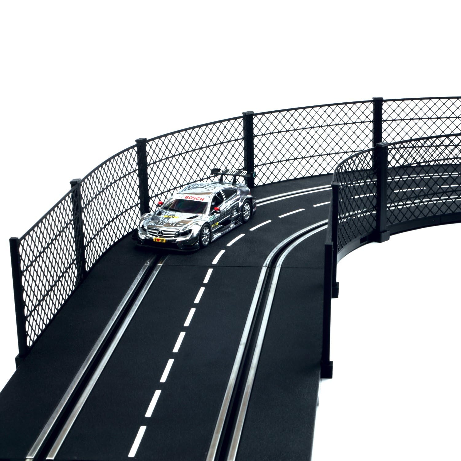Overdrive-Racing Fangzaun System Schwarz 5m Kompatibel mit Carrera Digital 124 132 EVO Kurven Geraden Zaun Bande Slotcar