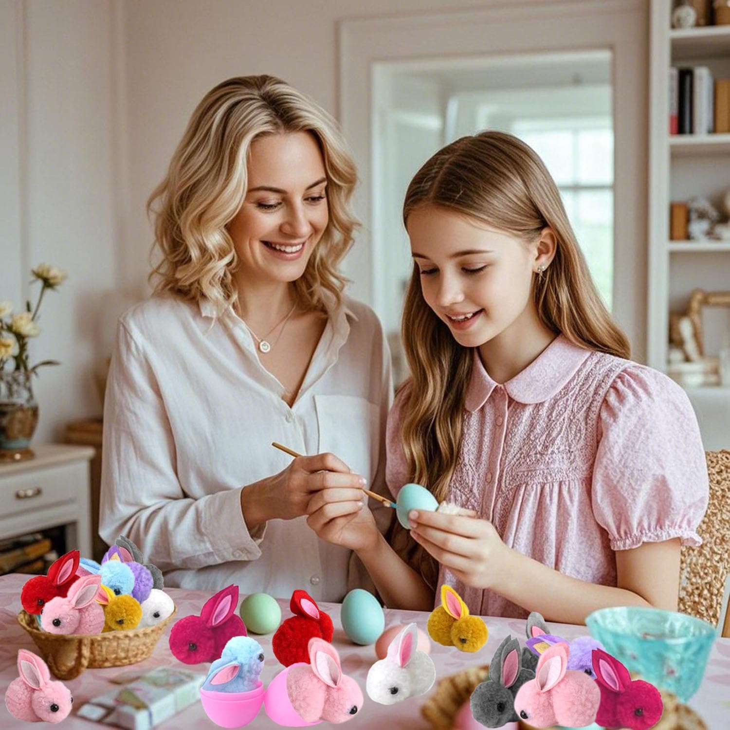 24 Pack Prefilled Easter Eggs with Easter Bunny Plush, Easter Basket Stuffers for Easter Eggs with Toys Inside, Easter Eggs Hunts Party Favors Surprise Eggs with Easter Bunny Mini Stuffed Animal - Image 6