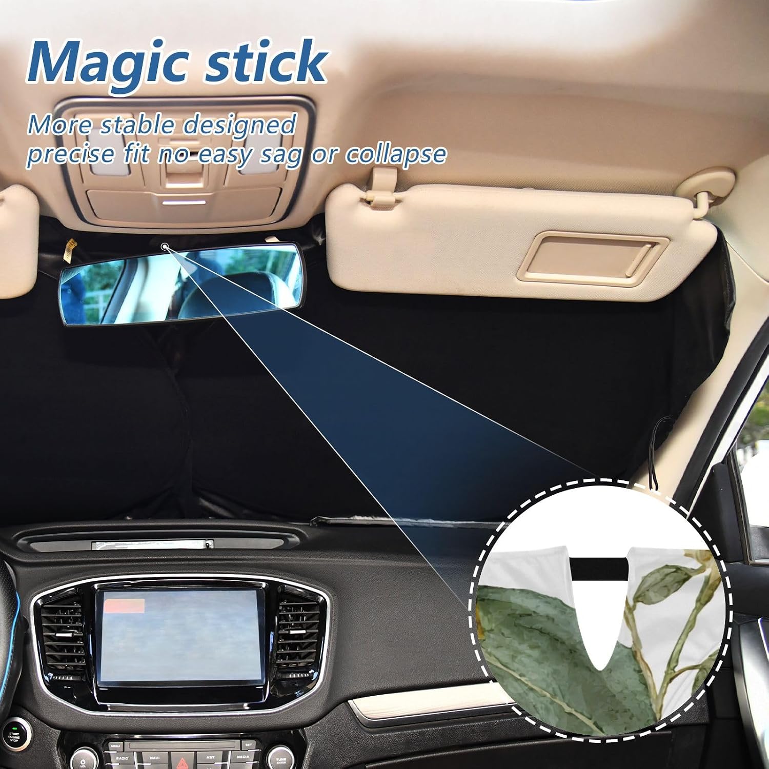 Windshield Sun Shades Bee Sunflowers White Foldable Car Sun Shade for Front Window for Car Sedans SUV Truck Keep Your Vehicle Cool M