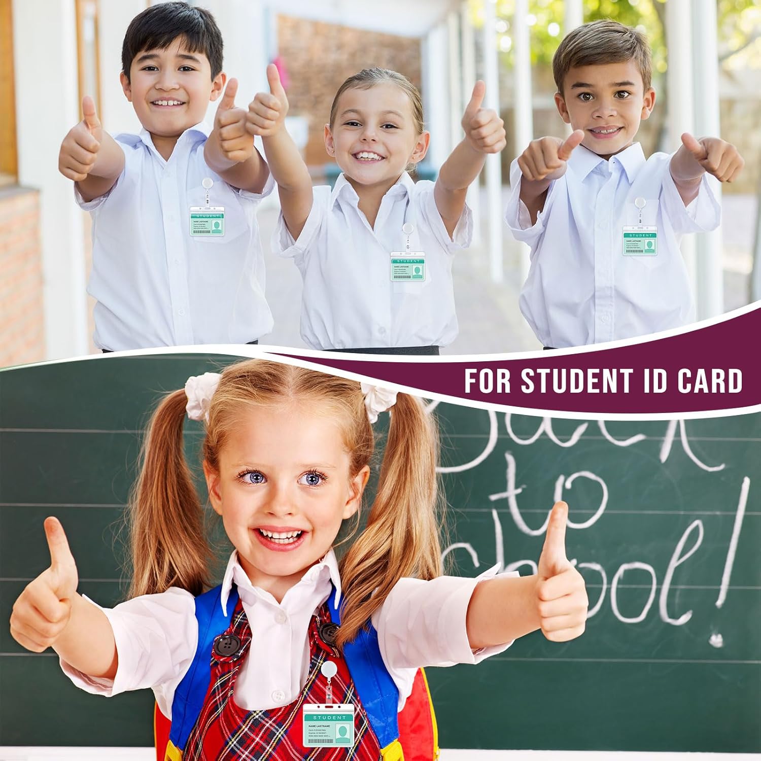 Handepo 200 Pcs Retractable Badge Reels Bulk Retractable Badge Holders with Clips ID Holder Key Ring Clip for Office Worker Students Teachers Doctor Nurse Name ID Card Holder Key Card(White) - Image 3