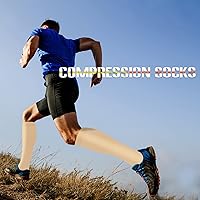 Vista 45 de Calcetines de compresión y circulación para mujer y hombre (3 pares), para enfermería, correr, viajar, calcetines hasta la rodilla