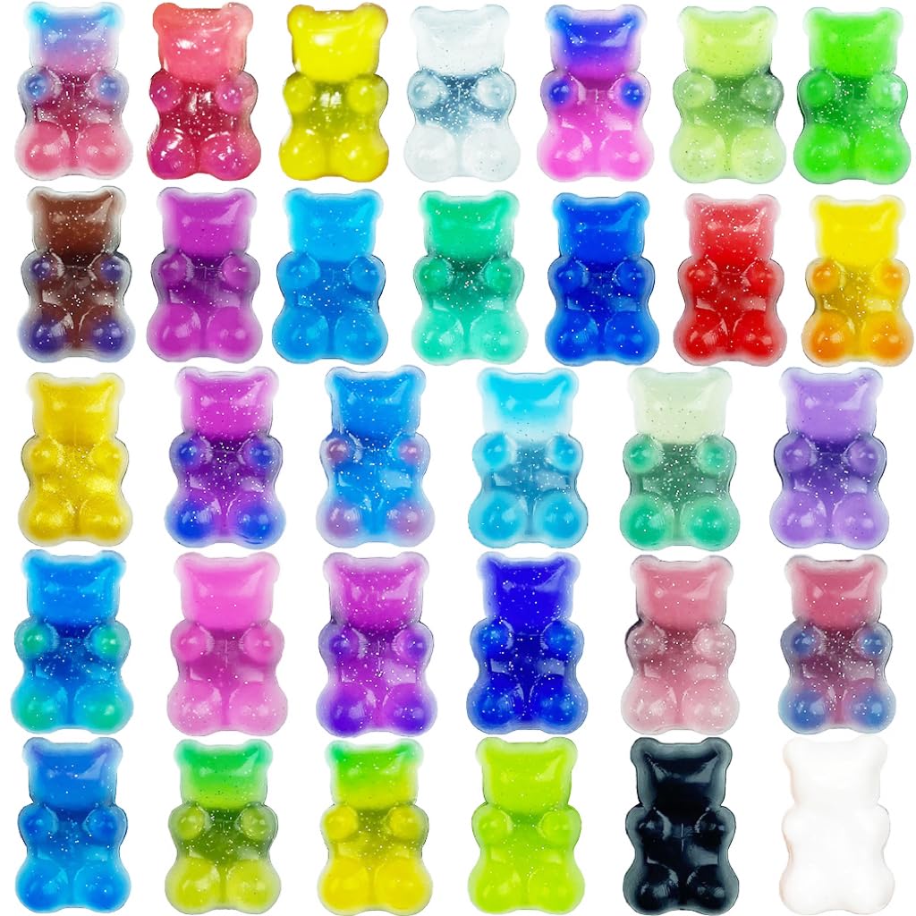 32Pcs Bear Shoe Charms Pack,Cute Shoe Accessories,Colorful Bear Shoe Decoration Clips Pins For Girls Kids Women Adults Boys, Plastic