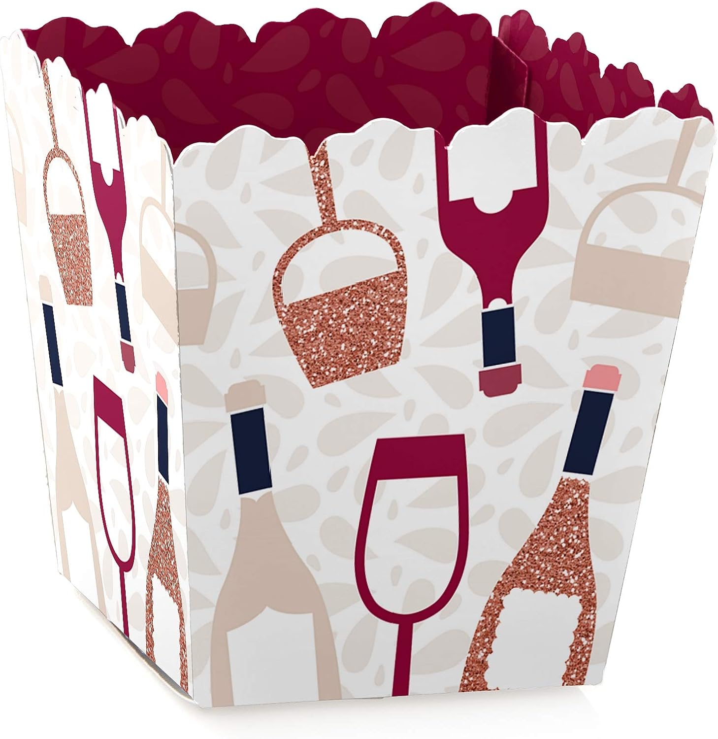 Big Dot of Happiness But First, Wine Tasting Party Treat Candy Boxes - Set of 12